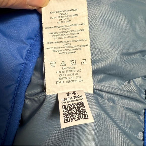 Under Armour Blue and Gray Youth Hooded Puffer Jacket Size M - Picture 12 of 13